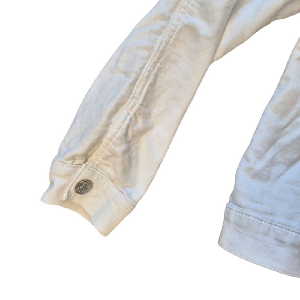 Buffalo White Denim Jean Jacket Women's Size Small Classic Stretch Trucker - Picture 9 of 12